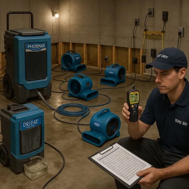 Structural Drying and Dehumidification process in Willamina, OR